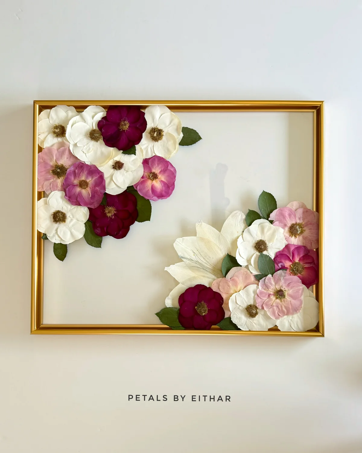 Pink & white, framed in gold